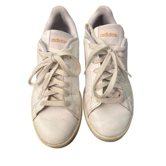 Adidas Womens White Sneakers With Leopard Print Heel Detail  Size 8.5 - Picture 3 of 5